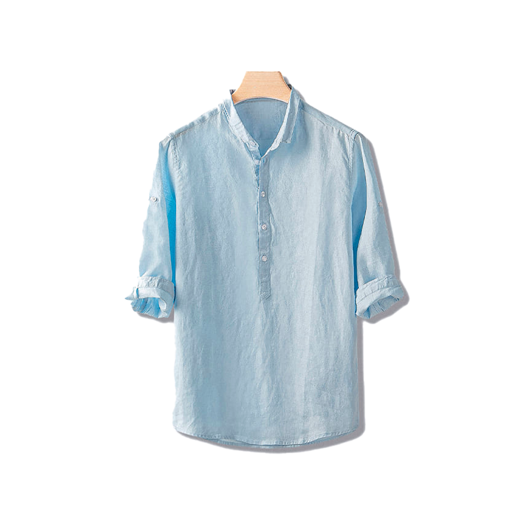 Camisa de Linho Fiorinni Abravanel azul celeste