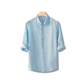 Camisa de Linho Fiorinni Abravanel azul celeste