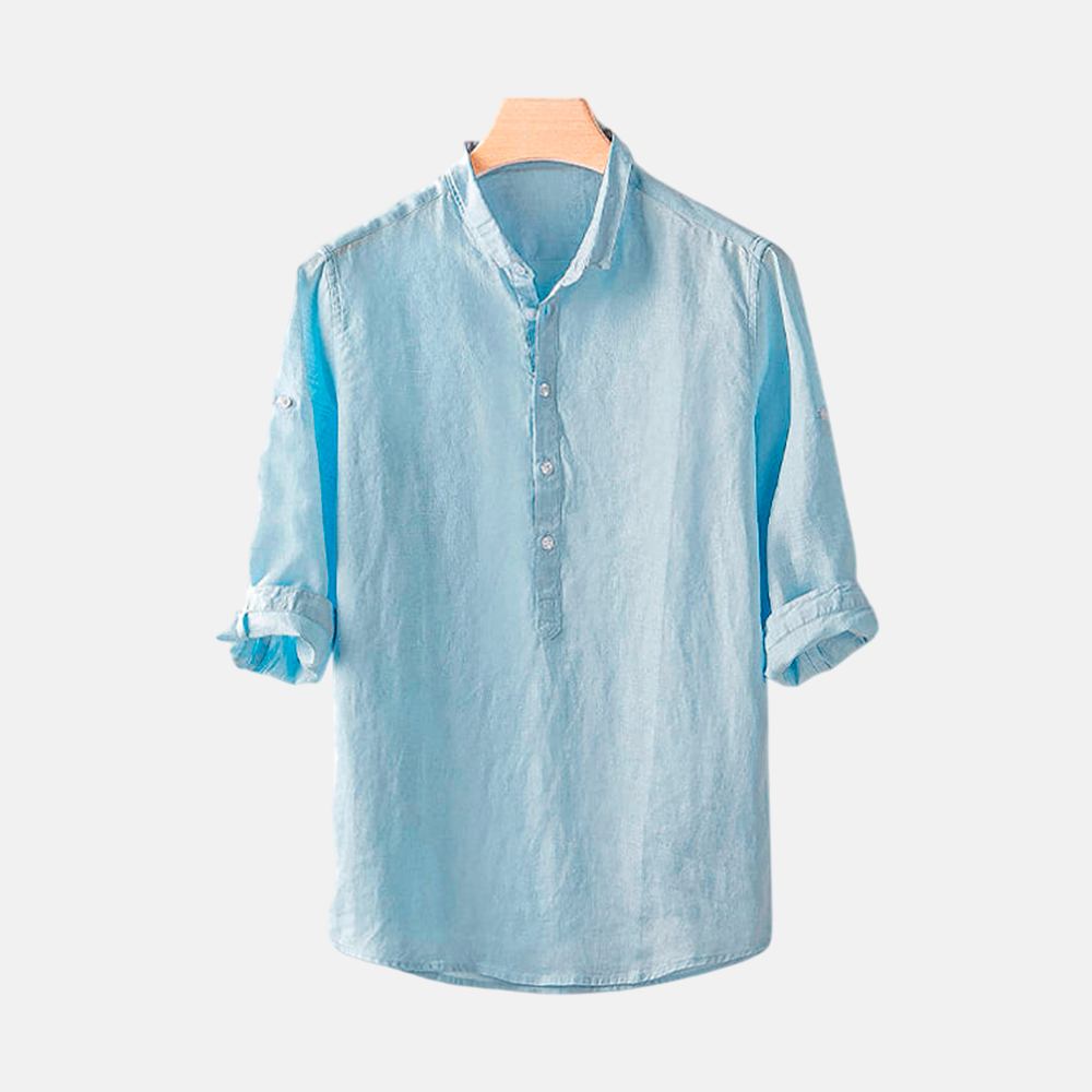 Camisa de Linho Fiorinni Abravanel azul celeste