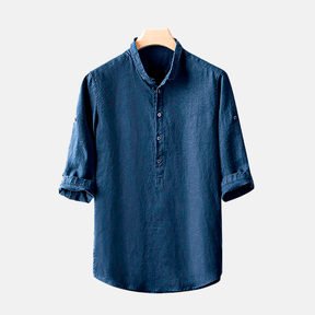 Camisa de Linho Fiorinni Abravanel azul marinho