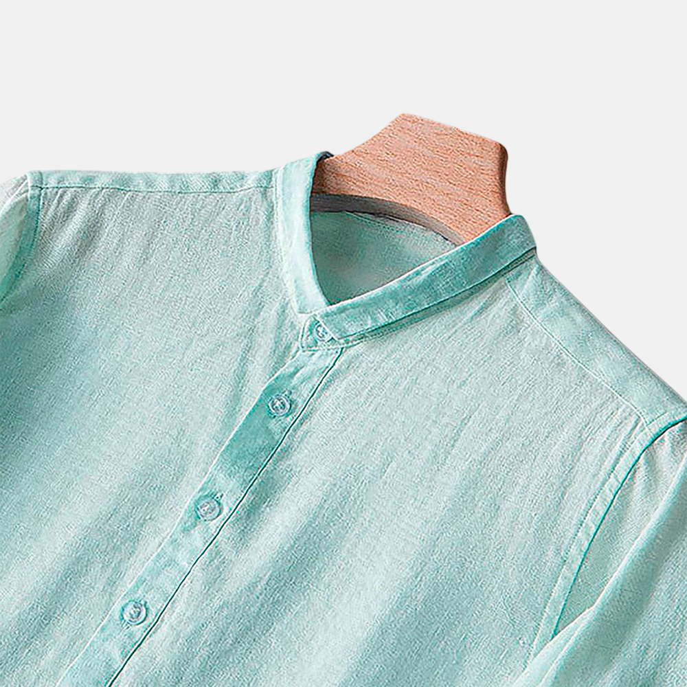 Camisa de Linho Fiorinni Abravanel verde - detalhes