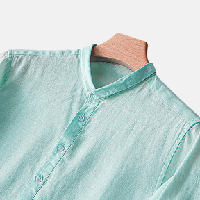 Camisa de Linho Fiorinni Abravanel verde - detalhes