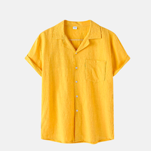 Camisa de Linho Fiorinni Portofino amarela 