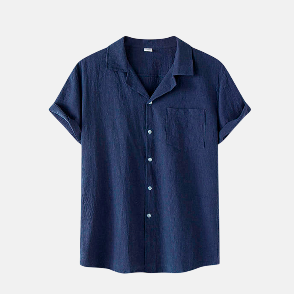 Camisa de Linho Fiorinni Portofino azul marinho
