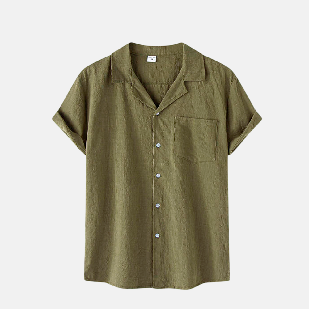 Camisa de Linho Fiorinni Portofino verde musgo 