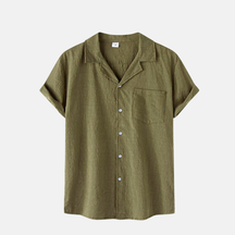 Camisa de Linho Fiorinni Portofino verde musgo 