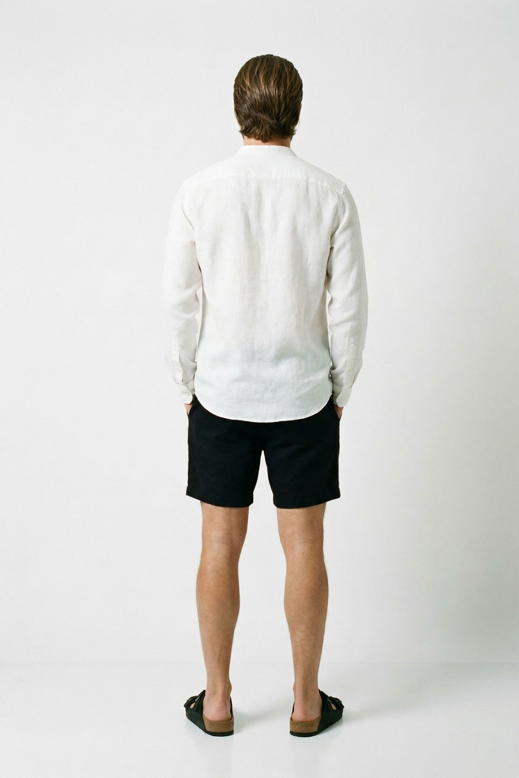 Camisa de Linho Masculina Gola Padre