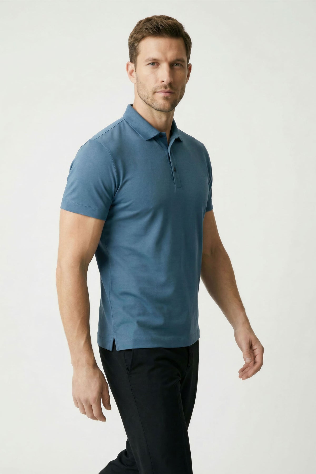 Camisa Polo Masculina em Seda Gelo Fiorinni