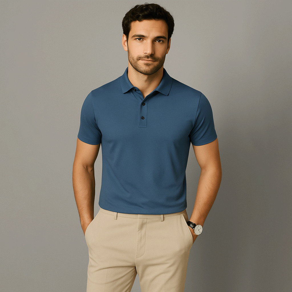 Camisa Polo Masculina em Seda Gelo Fiorinni