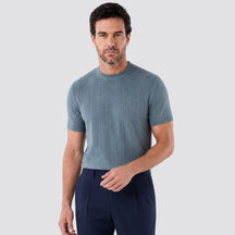 Camiseta Tricot Masculina Bellagio azul ardosia
