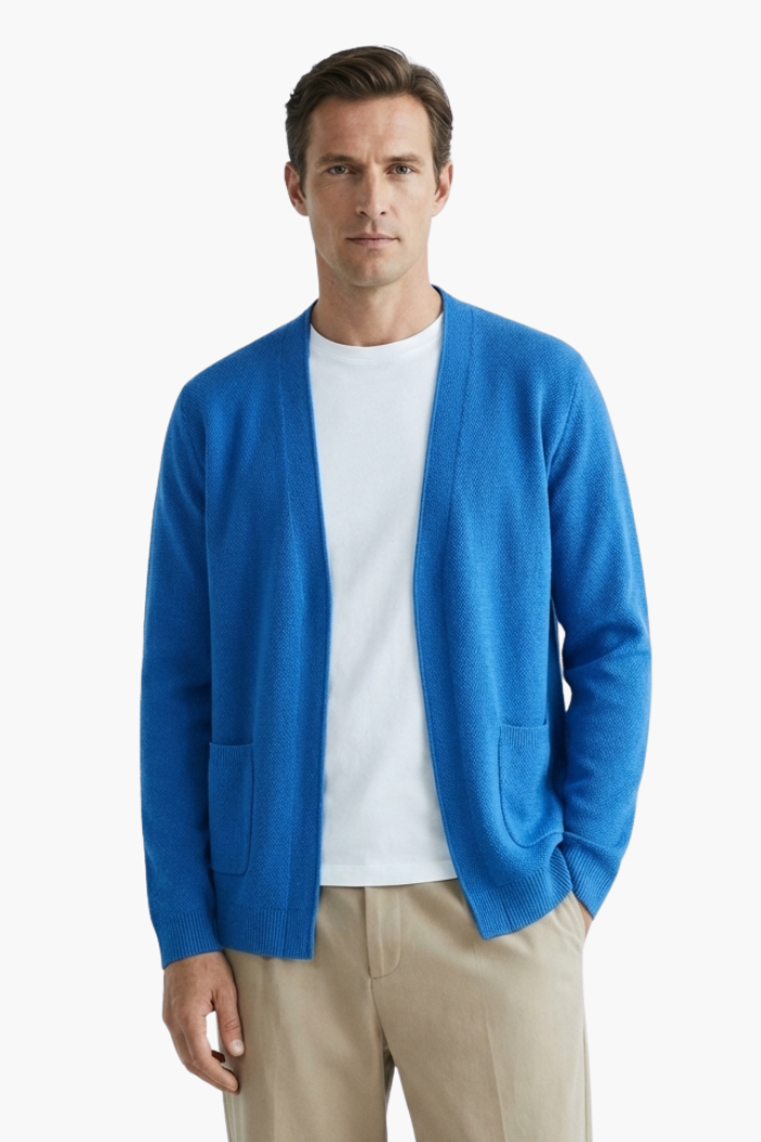 Cardigan Masculino Básico em Malha com Caimento Regular