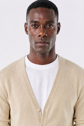 Cardigan Masculino Casual com Gola V em Tricô Leve