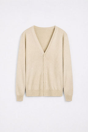 Cardigan Masculino Casual com Gola V em Tricô Leve