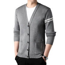 Cardigan Masculino Gola V Fiorinni cinza