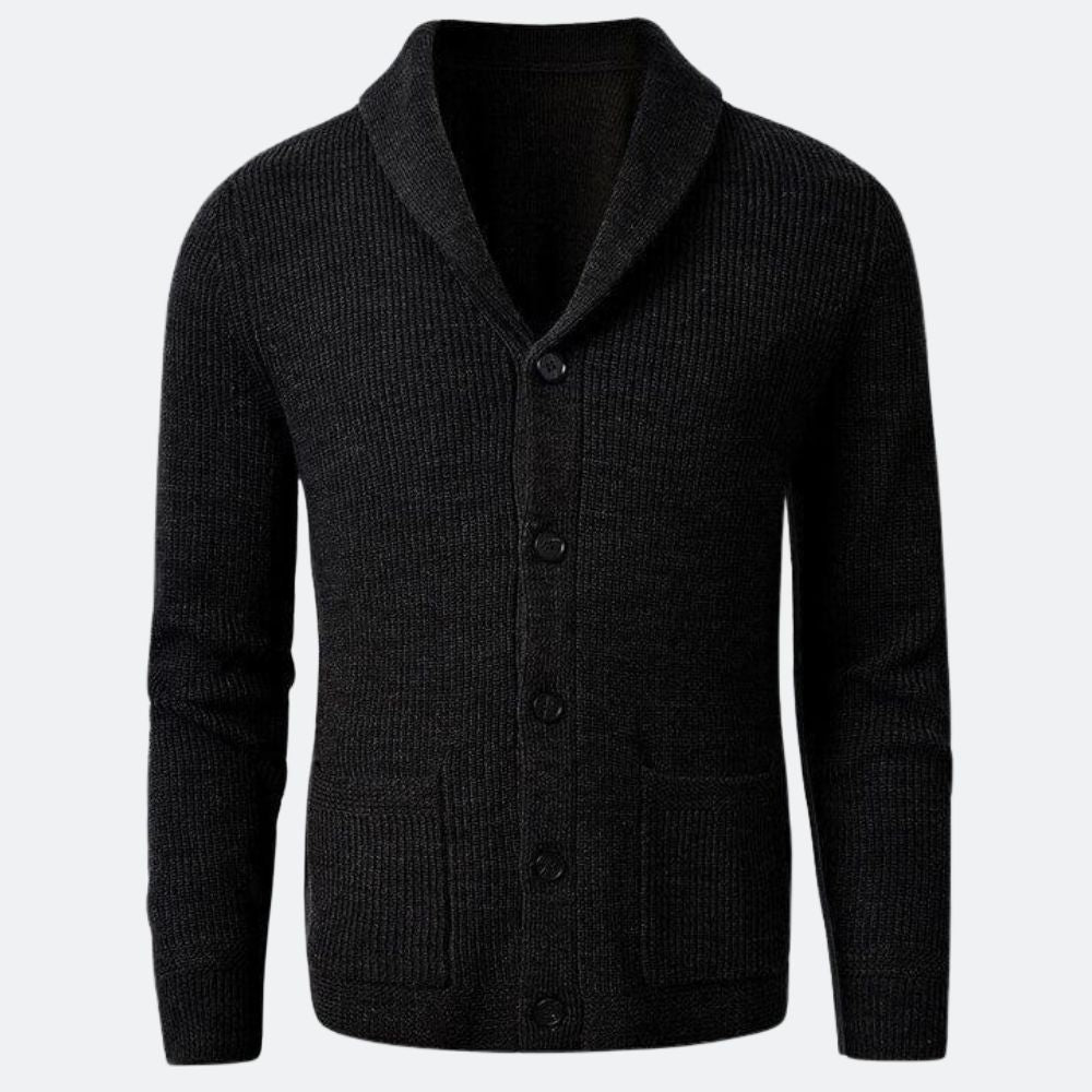 Cardigan Masculino Gola em V Fiorinni preto