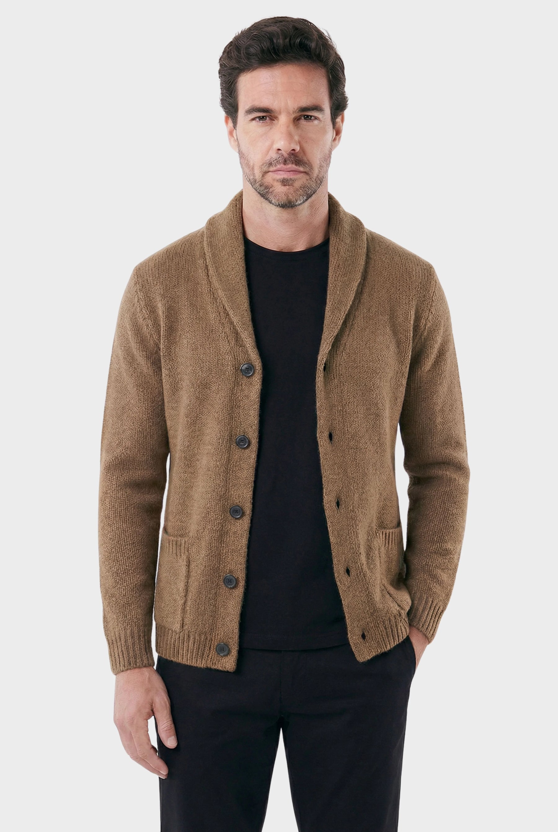 Cardigan Masculino London com Gola Shawl Estruturada