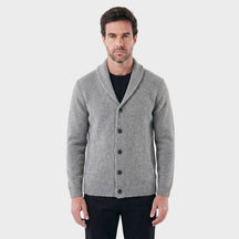 Cardigan Masculino London com Gola Shawl Estruturada cinza