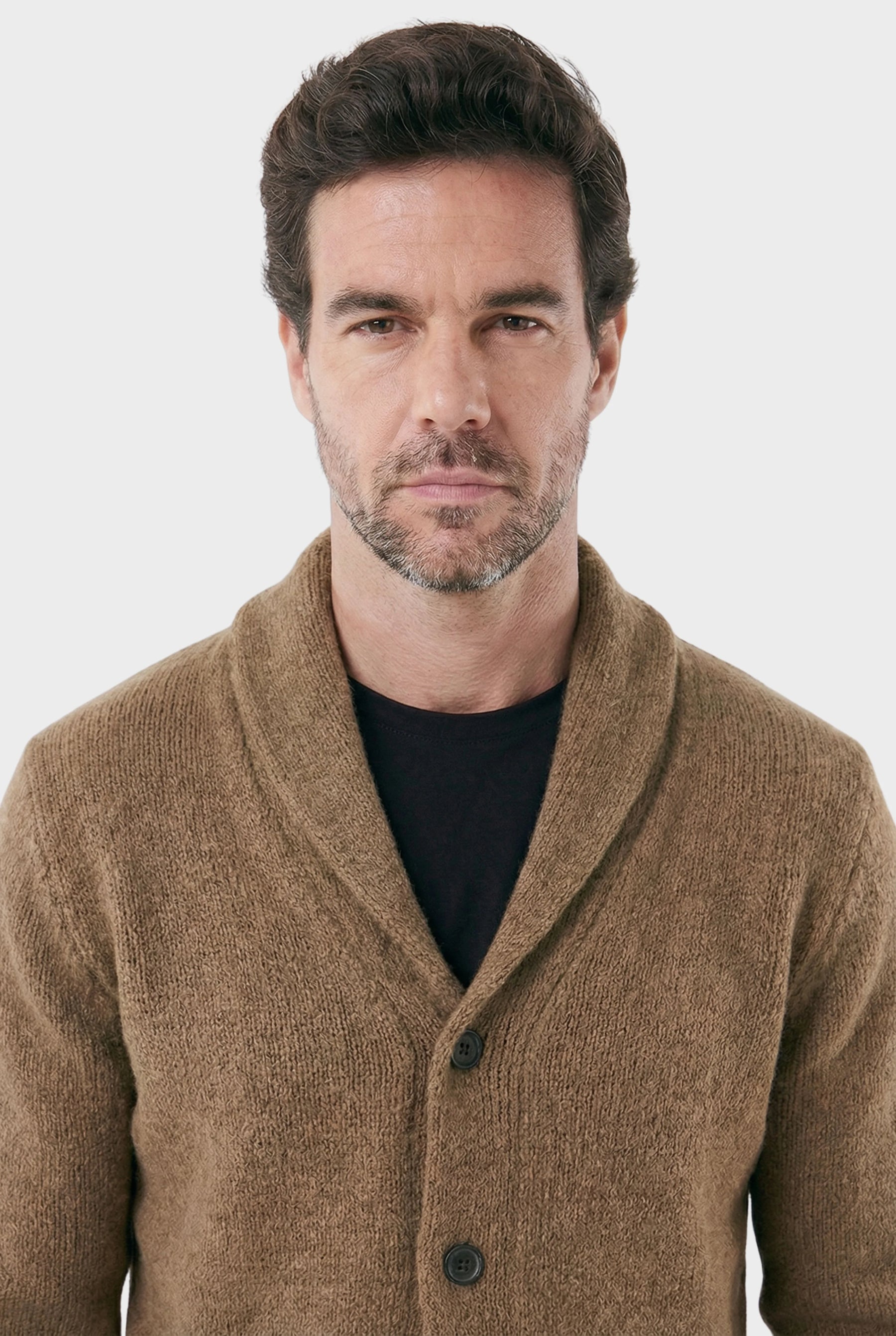 Cardigan Masculino London com Gola Shawl Estruturada close