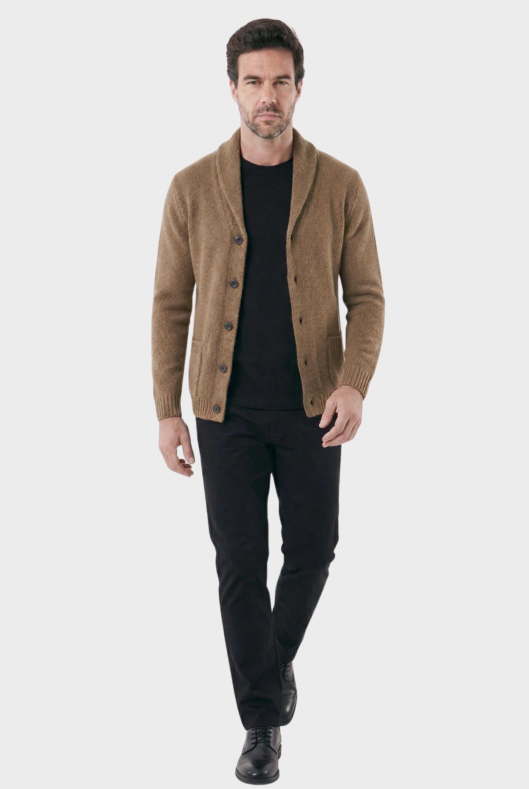 Cardigan Masculino London com Gola Shawl Estruturada