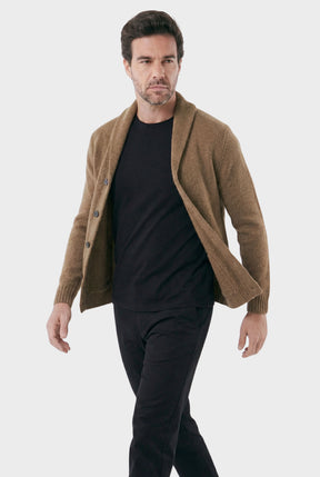Cardigan Masculino London com Gola Shawl Estruturada