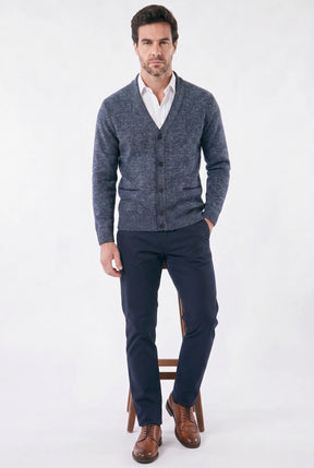 Cardigan Masculino Social Slim com Gola V