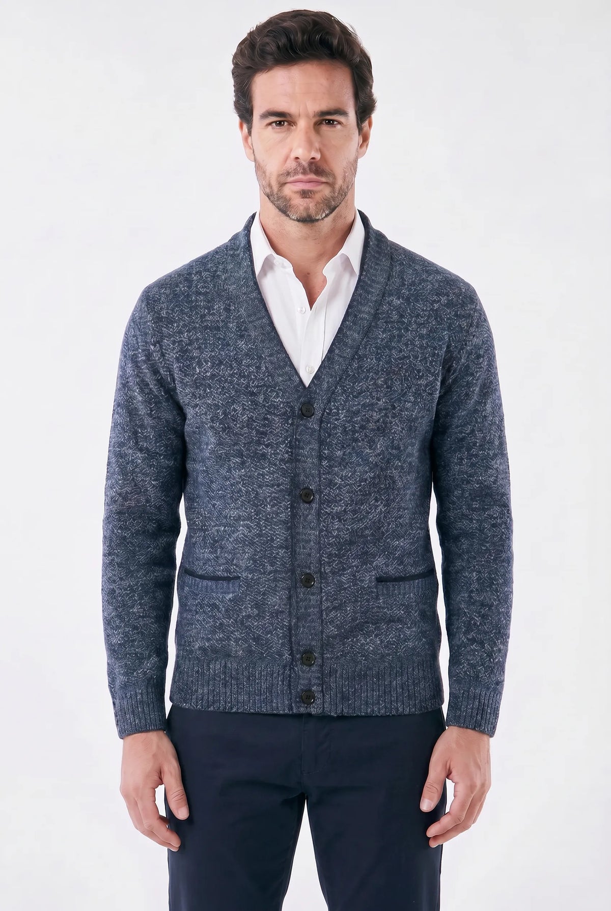 Cardigan Masculino Social Slim com Gola V
