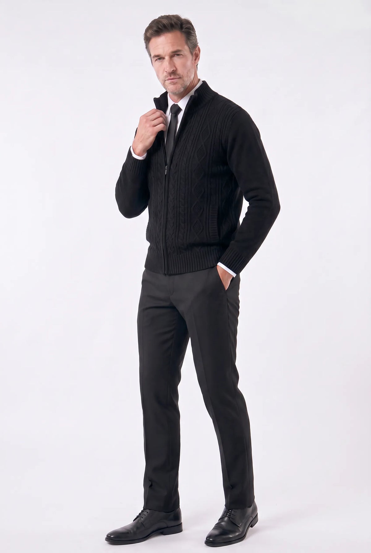 Cardigan Masculino Social de Tricô Leve