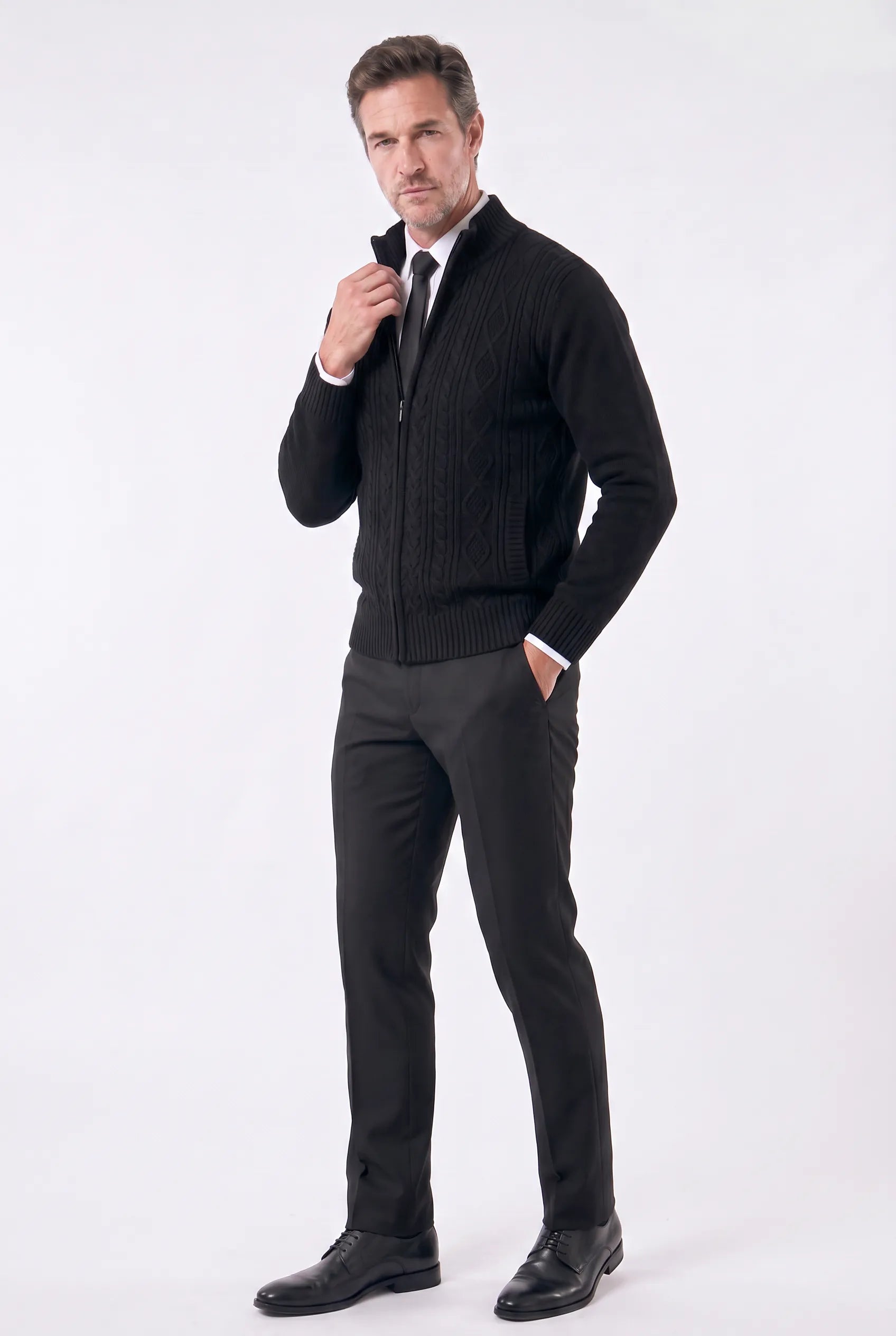Cardigan Masculino Social de Tricô Leve