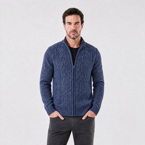 Cardigan Masculino Social de Tricô Leve azul