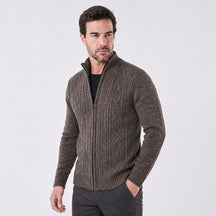 Cardigan Masculino Social de Tricô Leve cafe