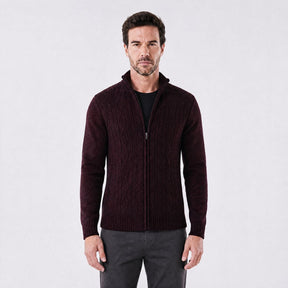Cardigan Masculino Social de Tricô Leve vinho