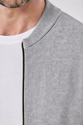Cardigan Masculino em Lã com Zíper Central