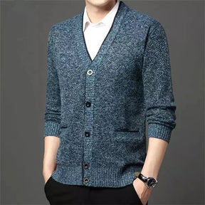 Cardigan Masculino em Poliéster Fiorinni azul