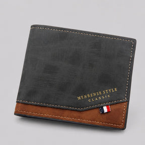 Carteira Masculina em Couro Classic cinza
