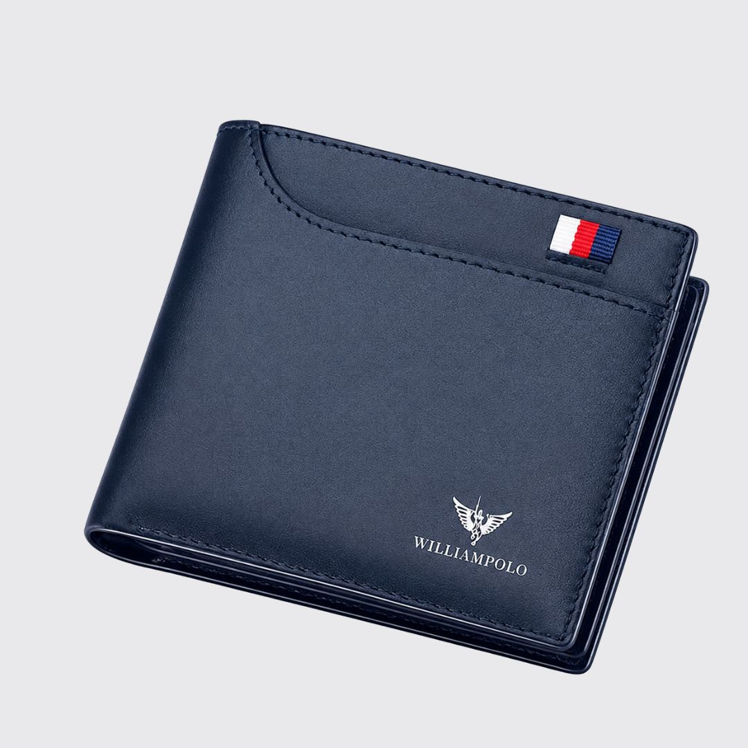 Carteira Masculina em Couro Sage azul