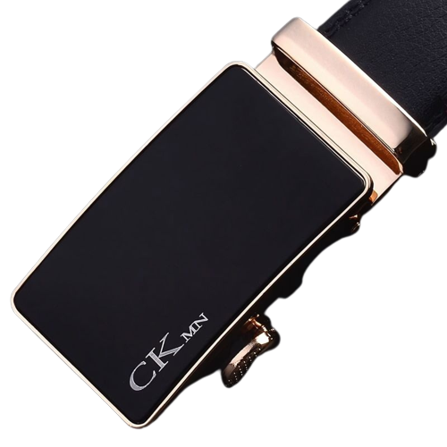 Cinto Masculino de Couro Fiorinni CkMn preto com dourado