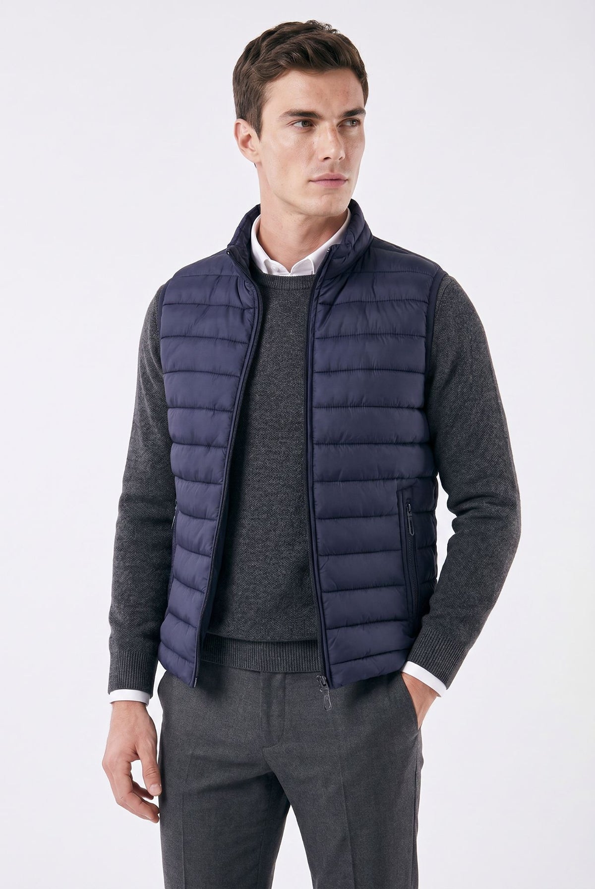 Colete Masculino Puffer Acolchoado com Zíper