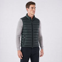 Colete Masculino Puffer Acolchoado com Zíper verde escuro
