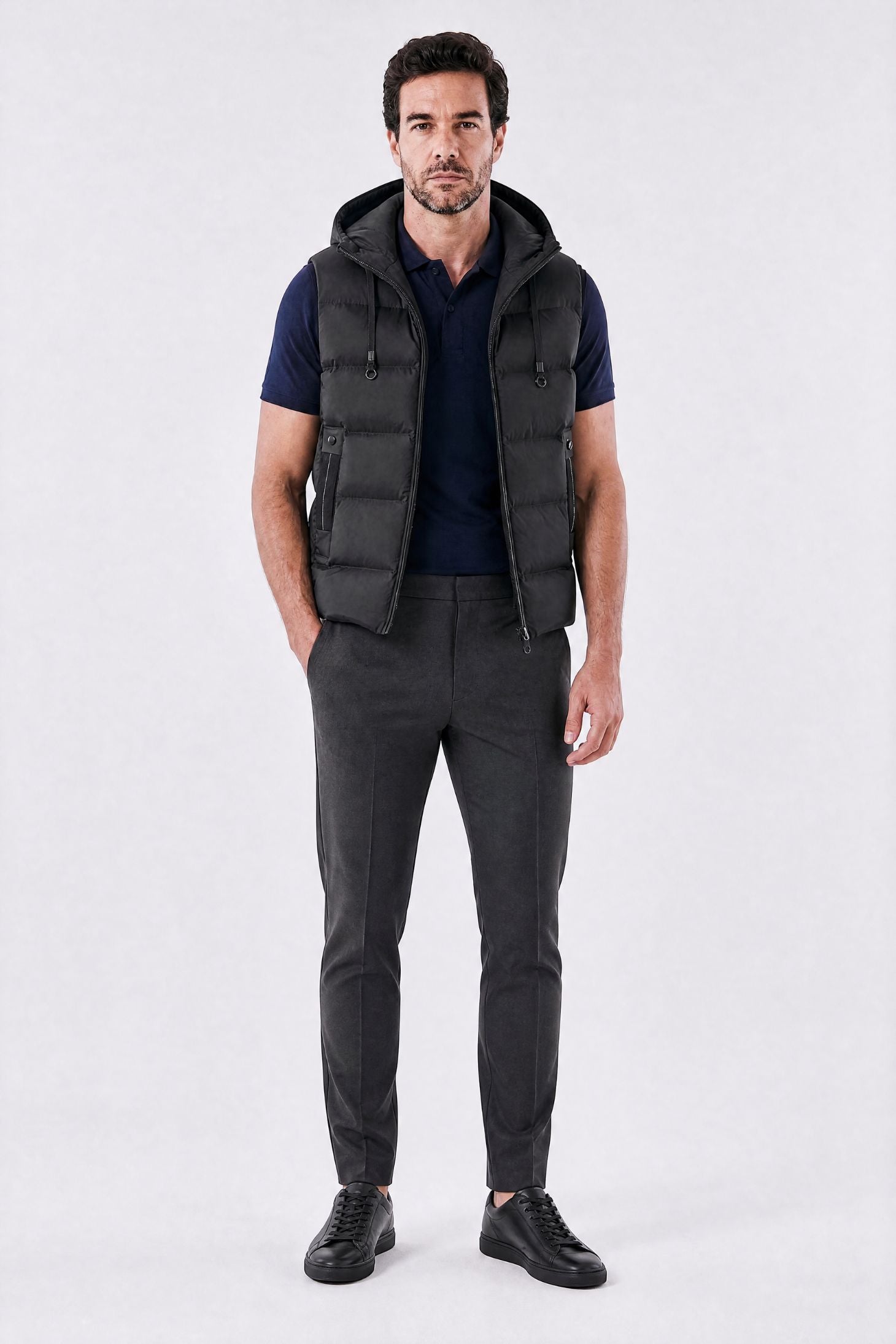 Colete Masculino Puffer com Capuz Norven