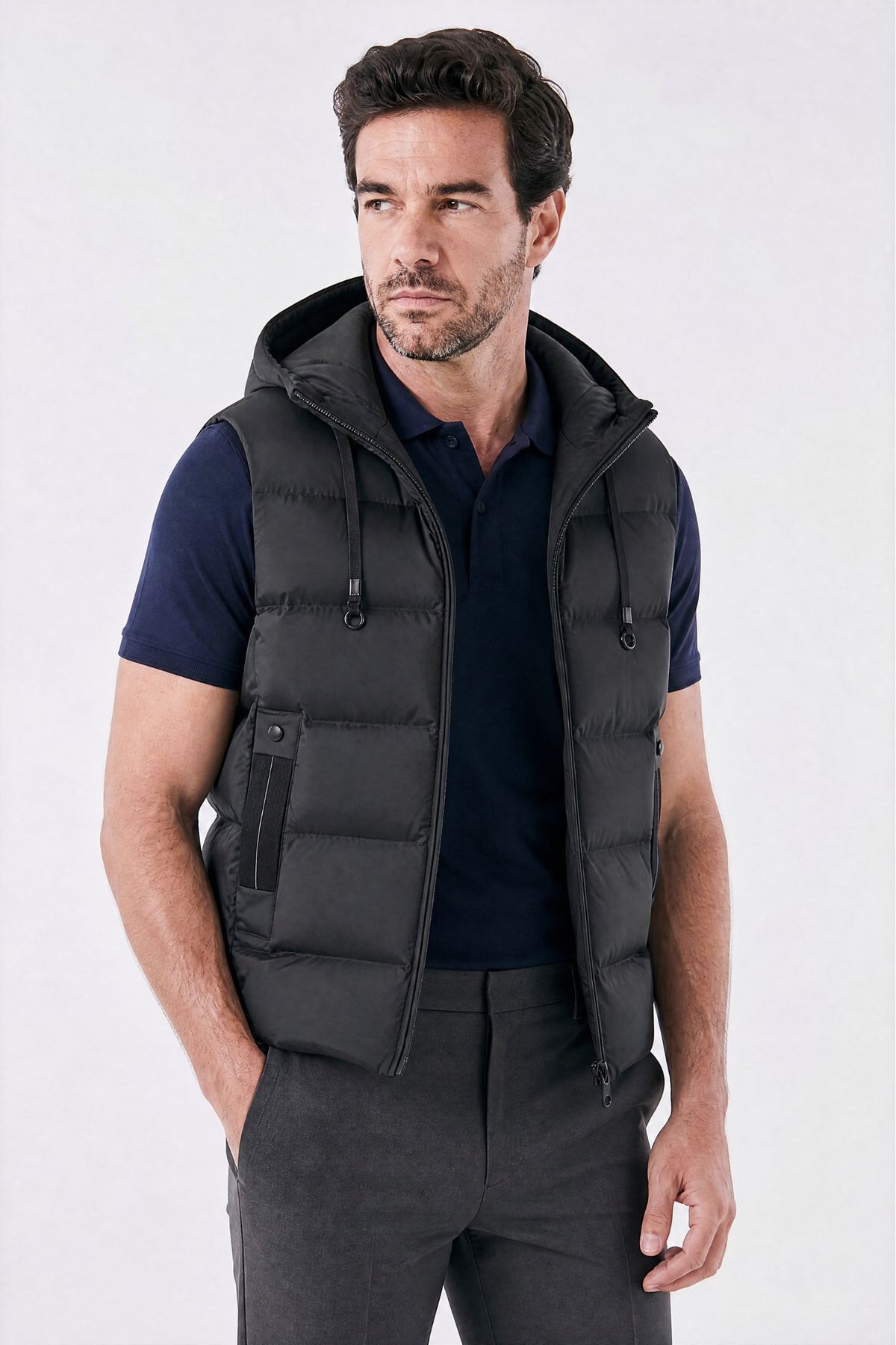 Colete Masculino Puffer com Capuz Norven