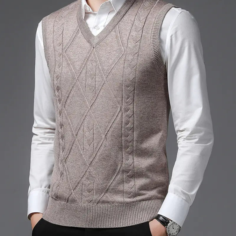 Colete Masculino Tricot Fiorinni Versa Cáqui