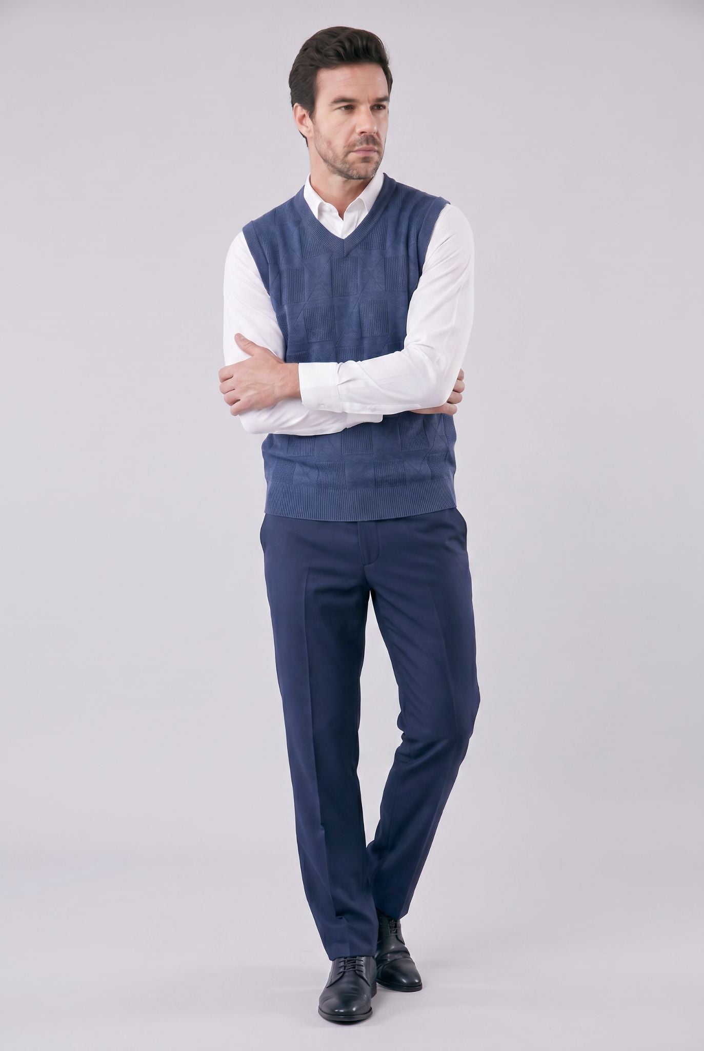Colete Masculino Tricot Xadrez com Design Clássico
