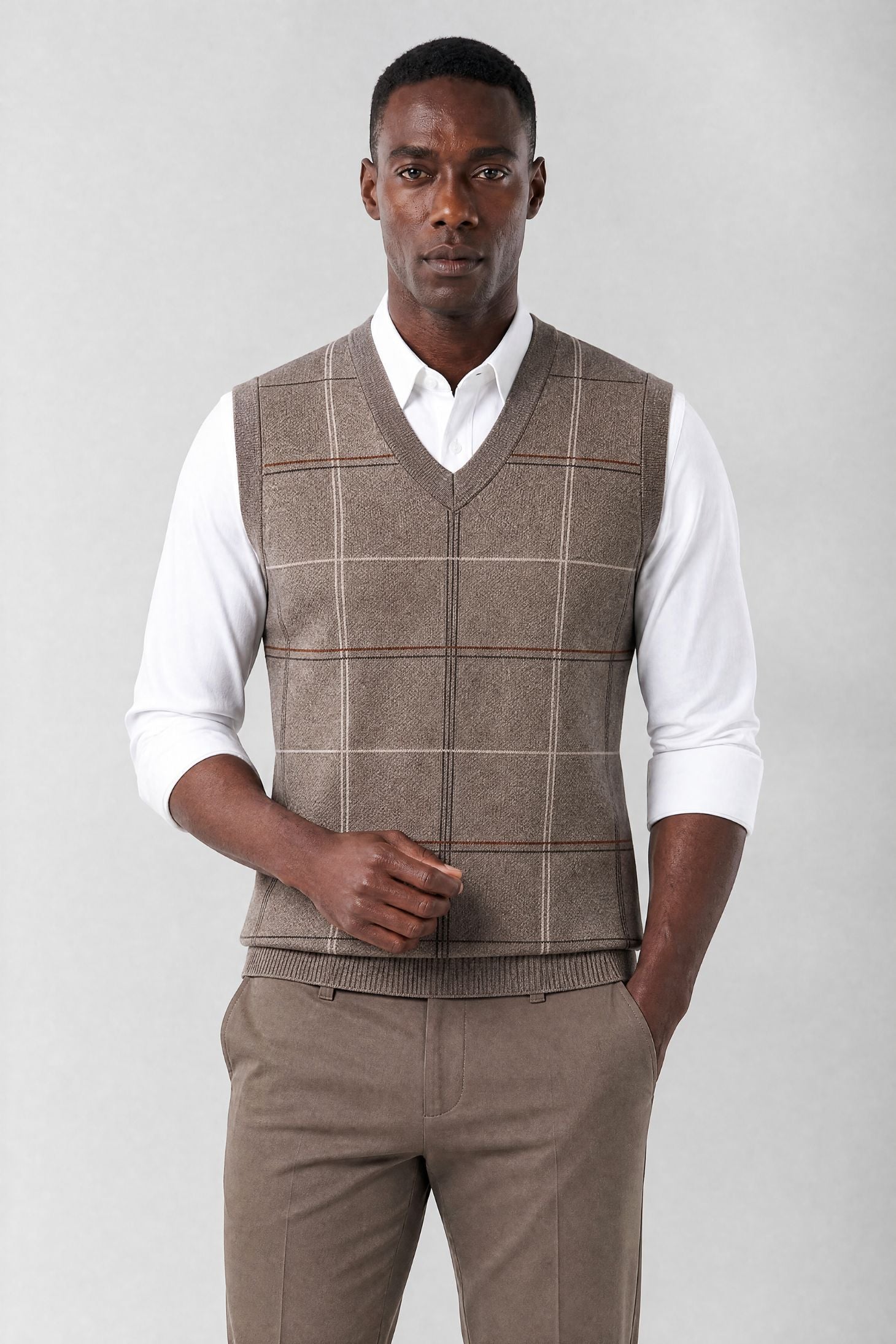 Colete Masculino Tricot com Estampa Geométrica Cassel