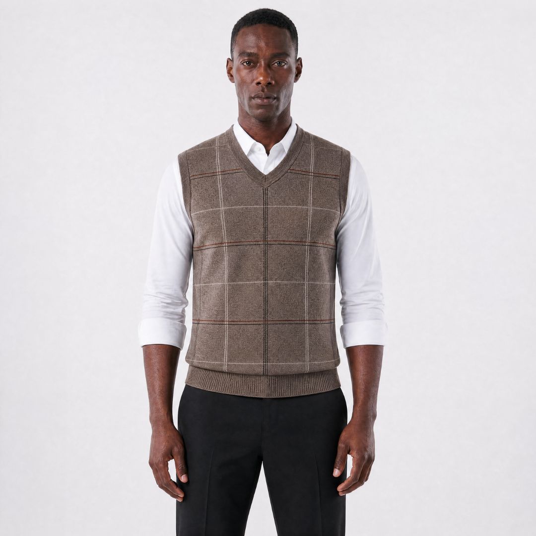 Colete Masculino Tricot com Estampa Geométrica Cassel