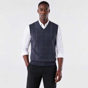 Colete Masculino Tricot com Estampa Geométrica Cassel cinza