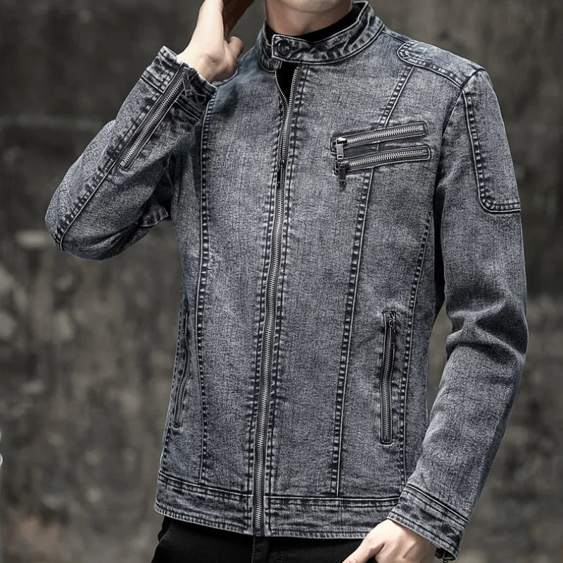Jaqueta Jeans Masculina Fiorinni Vintage cinza claro