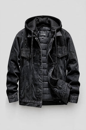 Jaqueta Jeans Masculina Trucker Essentials com Capuz