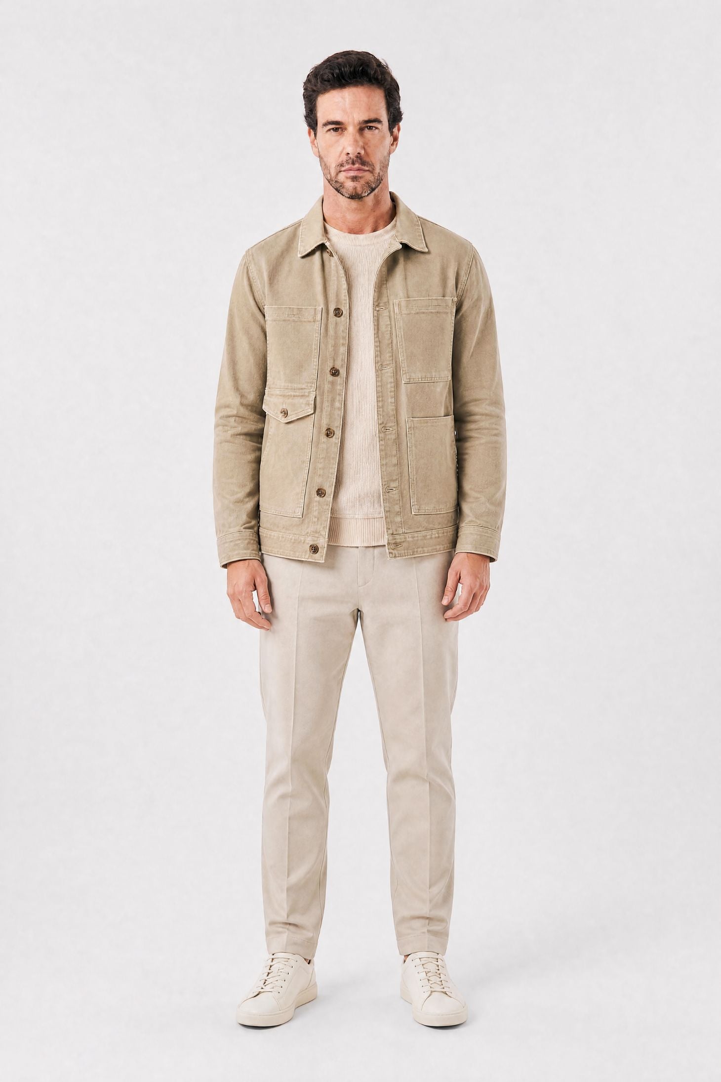Jaqueta Jeans Masculina em Cáqui