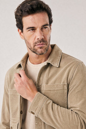 Jaqueta Jeans Masculina em Cáqui