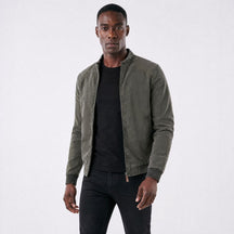 Jaqueta Masculina Bomber Atemporal com Gola Estruturada verde